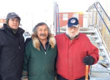 Grant Oerding, guide Jack Anawak and James Oerding in Iqaluit.