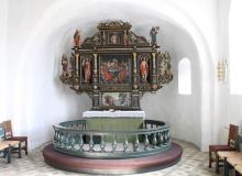 This altar is in a beautiful church in Bjolderup, Denmark, where my great-great-great-great-grandmother, Anna Sorensen, was baptized in 1747. Photo: Prindle