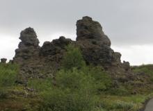 Dimmuborgir “Dark Castles” lava formation on the east side of Lake Mývatn. Photos by Marcia Reynolds