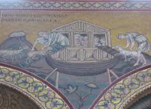 Mosaic of Noah loading animals into the ark — Monreale Cathedral. Photos by Julie Skurdenis