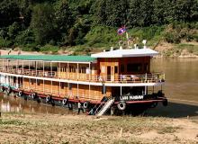 The <i>Laos Pandaw</i> on the upper Mekong.