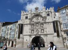 The 14th-century Arco de Santa María, an ornate gate to the city of Burgos.