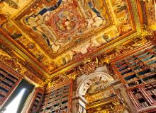 Coimbra University’s King João's Library, in Portugal, has a spectacular ceiling and is one of Europe’s best surviving Baroque libraries. Photo by Dominic Arizona Bonuccelli