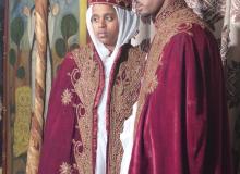 The bride and groom after a traditional wedding ceremony in Ethiopia (September 2017). Photos by Paula Varner.