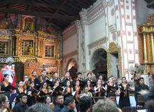 The evening concert in the mission of San José de Chiquitos.
