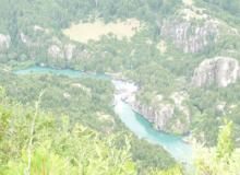 View of the Futaleufú from the Tree House Camp Canyon Overlook.