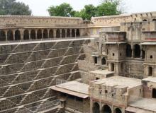 The eighth-century step well at Abhaneri included a Hindu temple.
