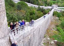 Climbing one of the world’s longest city walls, in Ston, Croatia.