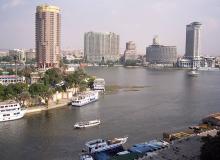 View of the Nile and Cairo from the Cairo Sheraton Hotel. Photos: Keck