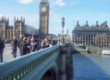 Looking over Westminster Bridge toward Big Ben — London. Photos: Keck