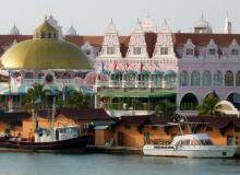 Dutch gables are typical of the architeture found in Oranjestad, Aruba.