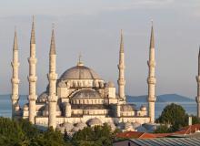 View of the Blue Mosque from the Cozy Bar & Pub in Istanbul.