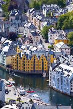 The port town of Ålesund, Norway.