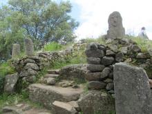 The central mound, with statue-menhirs, at the megalithic site of Filitosa in Corsica, France. Photos by Julie Skurdenis