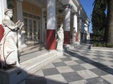 The Periclean colonnade at Achilleion Palace on Corfu. Photos by Carole Feldman