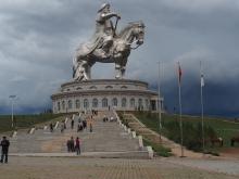 An enormous stainless-steel statue of Genghis Khan – Ulaanbaatar, Mongolia.