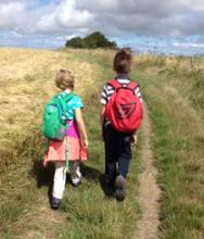 My granddaughter, Cora, and a friend walking on the Isle of Wight in 2015. Photo by Dee Poujade