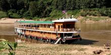 The <i>Laos Pandaw</i> on the upper Mekong.