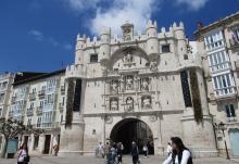 The 14th-century Arco de Santa María, an ornate gate to the city of Burgos.