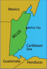 Map of Belize.