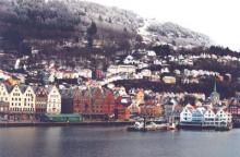 The view of the Bryggen from our room at the Clarion Admiral Hotel — Bergen.