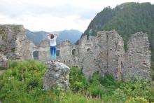 A perch for daydreams amid castle ruins. Photo by Rick Steves.