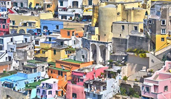 The port of Corricella on the island of Procida, a 40-minute hydrofoil ride from Naples, Italy.