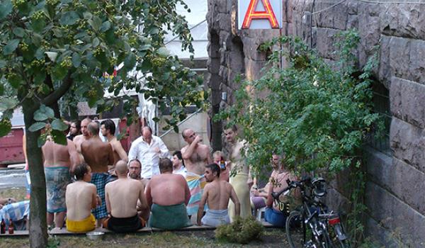 A rustic sauna in a workaday Helsinki neighbor- hood. Photo by Rick Steves