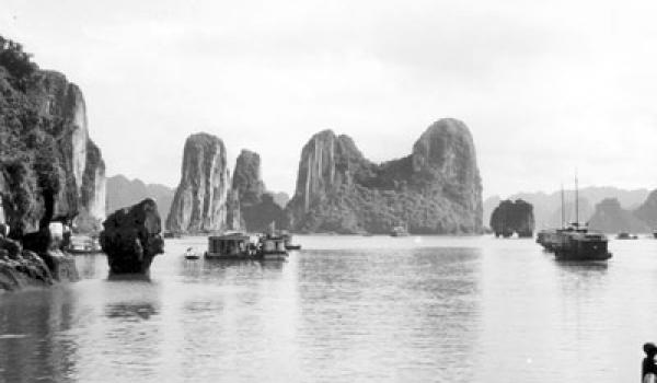 Beautiful karst formations in Ha Long Bay, 60 kilometers north of Hai Phong, Vie