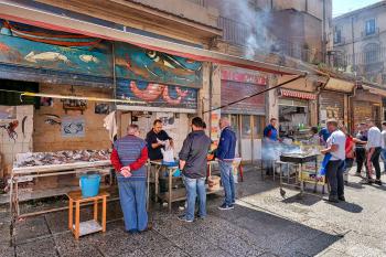 Once the city’s beating heart, Palermo’s Vucciria is no longer a traditional street market, but it’s a great place to sample the city’s street food.