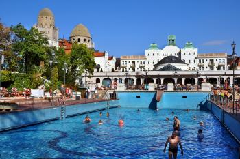 The Gellert thermal baths in Budapest offer a huge, deliriously enjoyable wave pool that’ll toss you around like a surfer. Photo by Cameron Hewitt