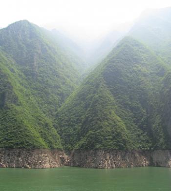 Banks of the Yangtze River near the Qutang Gorge, as seen from the <i>Viking Emerald</i>. Photo by Stephen Addison