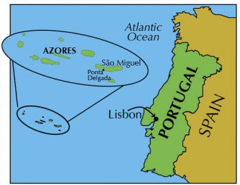 Map of Azores.