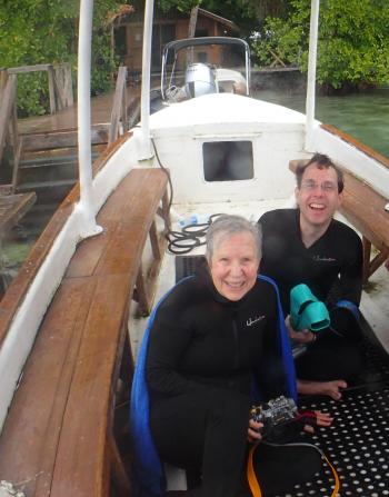 Ann and Eirik Cabot in Marovo Lagoon, Solomon Islands. 