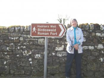 Anne Dini at Hadrian's Wall — northern England. 