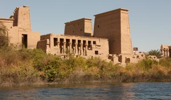 View of the Philae Temple from the water.
