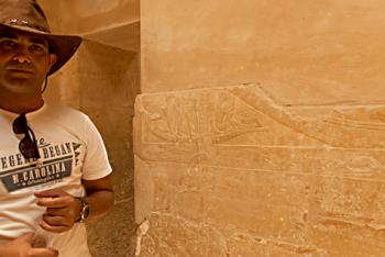 Inside the royal tomb of Princess Idut, my guide, Gemy, explained the details of the tomb’s carvings.