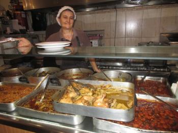 Typical Greek taverna food.