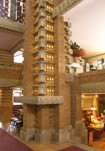 A column at the Imperial Hotel — Museum Meiji-mura, Inuyama, Japan. Photo by Clyde F. Holt