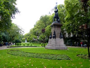 The Victoria Embankment Gardens provide a quiet place to stroll in London.