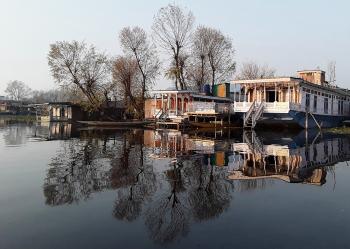 Houseboats on Dal Lake.