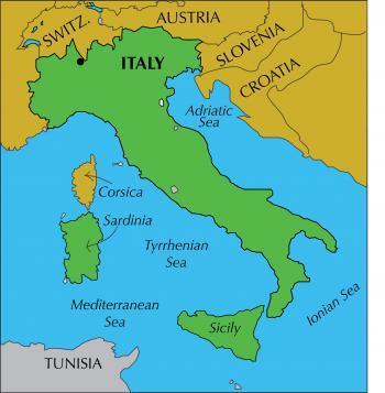 Map of Italy.