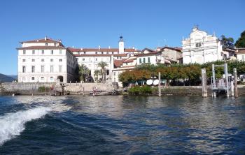 The grand Borromeo Palace on Isola Bella dominates the northwestern end of the small island.