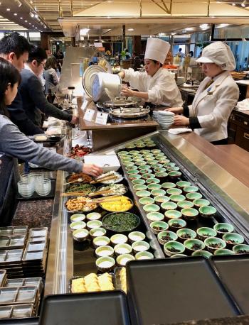 Breakfast at the Viking Sal, inside the Imperial Hotel, Tokyo.