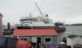 The Bella Desgagnés docked on the Lower North Shore of the St. Lawrence River in Québec City, Canada. Photo by Marilyn Jestes