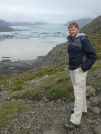 Randy Keck, with Hoffellsjökull Glacier in the background — southeastern Iceland.