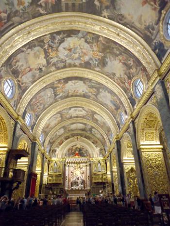Interior of St. John’s Co-Cathedral in Valletta.
