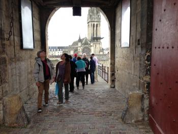 I took a tour group to Caen, France, 45 years after being a student at the Université de Caen. Here, we're walking across the drawbridge of the castle that William the Conqueror began constructing in 1066. I used to walk across this bridge every day on my way to class.