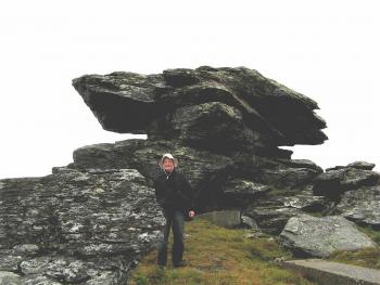 I reached Anvil Rock in Nome, Alaska, after an arduous climb up a very steep mountainside.