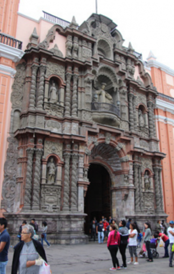 Iglesia de la Merced, on the pedestrian street Jirón de la Unión, in Lima, Peru.